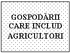 Text Box: GOSPODĂRII CARE INCLUD AGRICULTORI
